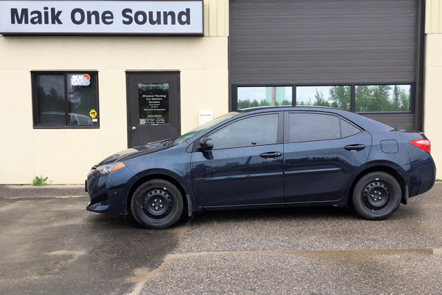 Toyota 2018 Corolla with professional window tint in North Bay
